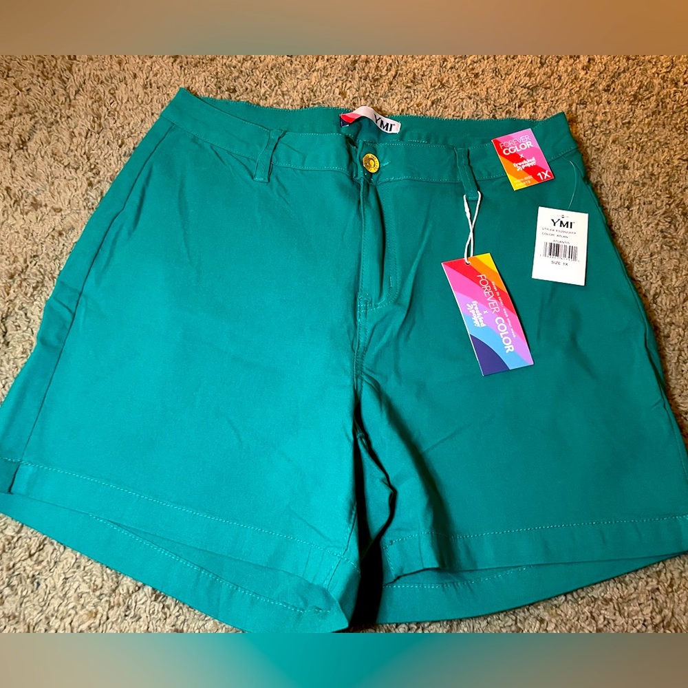 ✨NWT YMI Atlantis Green ULTRA Stretch Jean Shorts